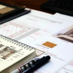 Documents et carnet de notes préparant un projet web